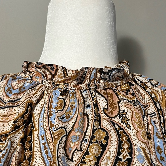 Tamara H Boho Ruffled Collar Long Sleeve Paisley Blouse - Picture 7 of 10